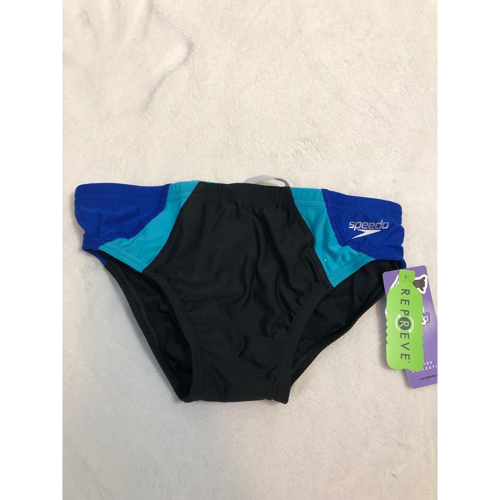 NEW Speedo Swim Briefs Mens 30 Anthracite Endurance+ Vibe Collection Colorblock